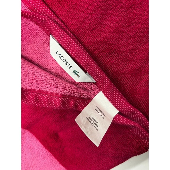 Lacoste Pink Bath Towel 4 Pack 100% Cotton 30\